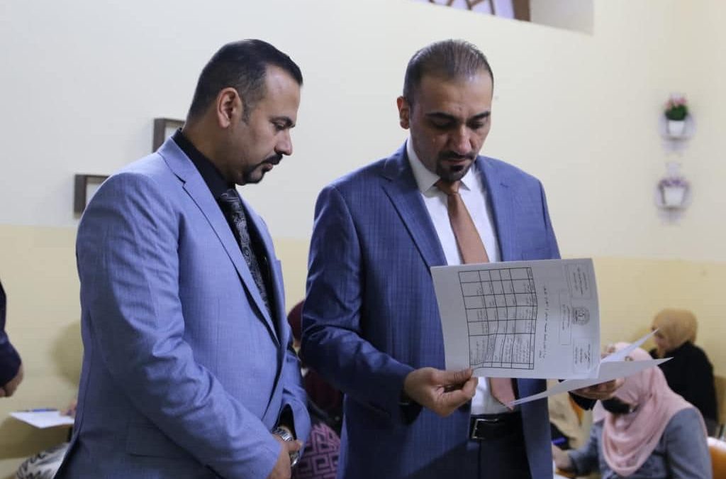 Dr. Hassan Al-Tamimi Inspects Competitive Exam at College of Education for Women